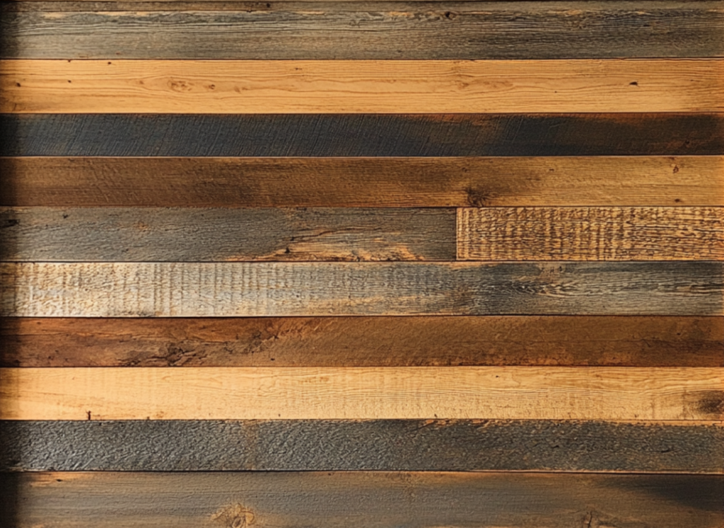Reclaimed wood is one material that can add depth to your walls.